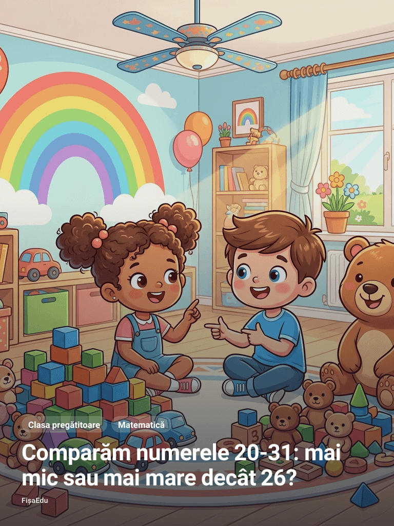 Comparăm numerele 20-31: mai mic sau mai mare decât 26?