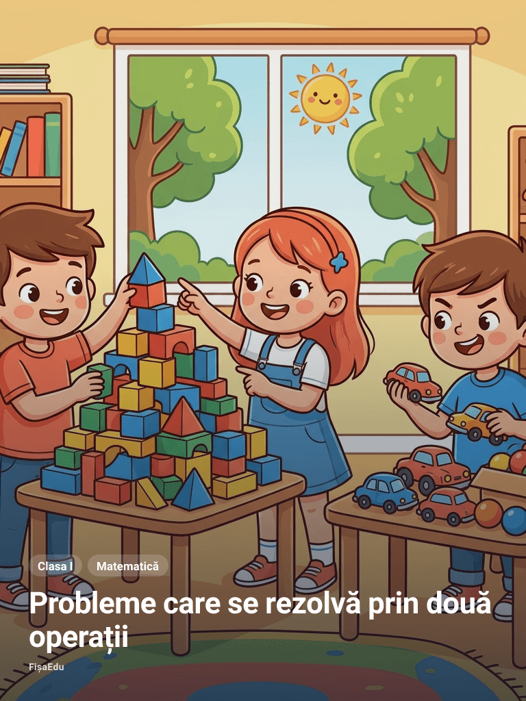 Fișă de lucru — Probleme care se rezolvă prin două operații