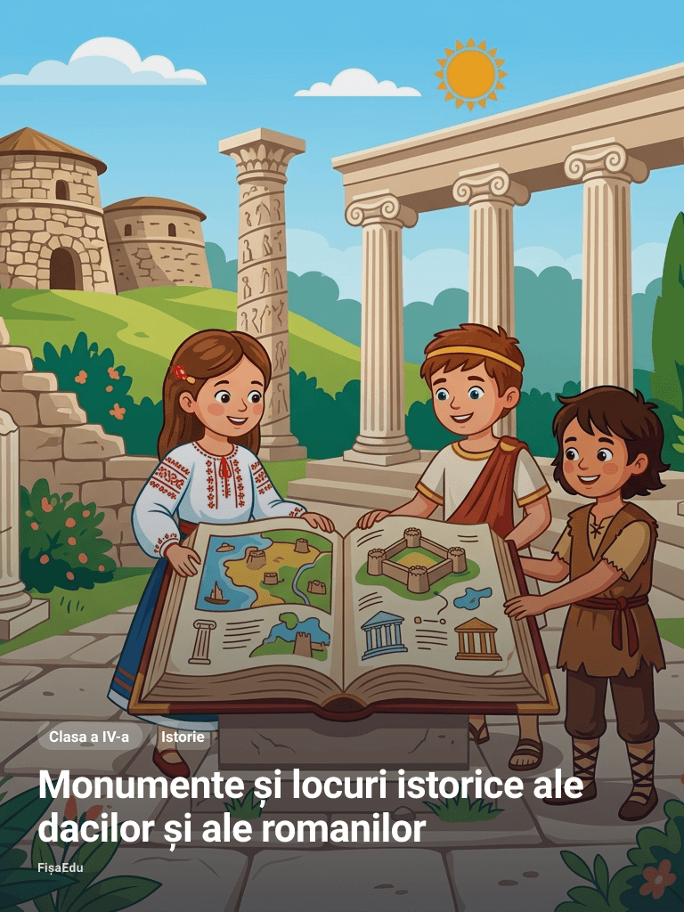 Fișă de lucru — Monumente și locuri istorice ale dacilor și ale romanilor
