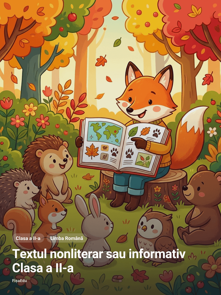 Fișă — Textul nonliterar sau informativ Clasa a II-a