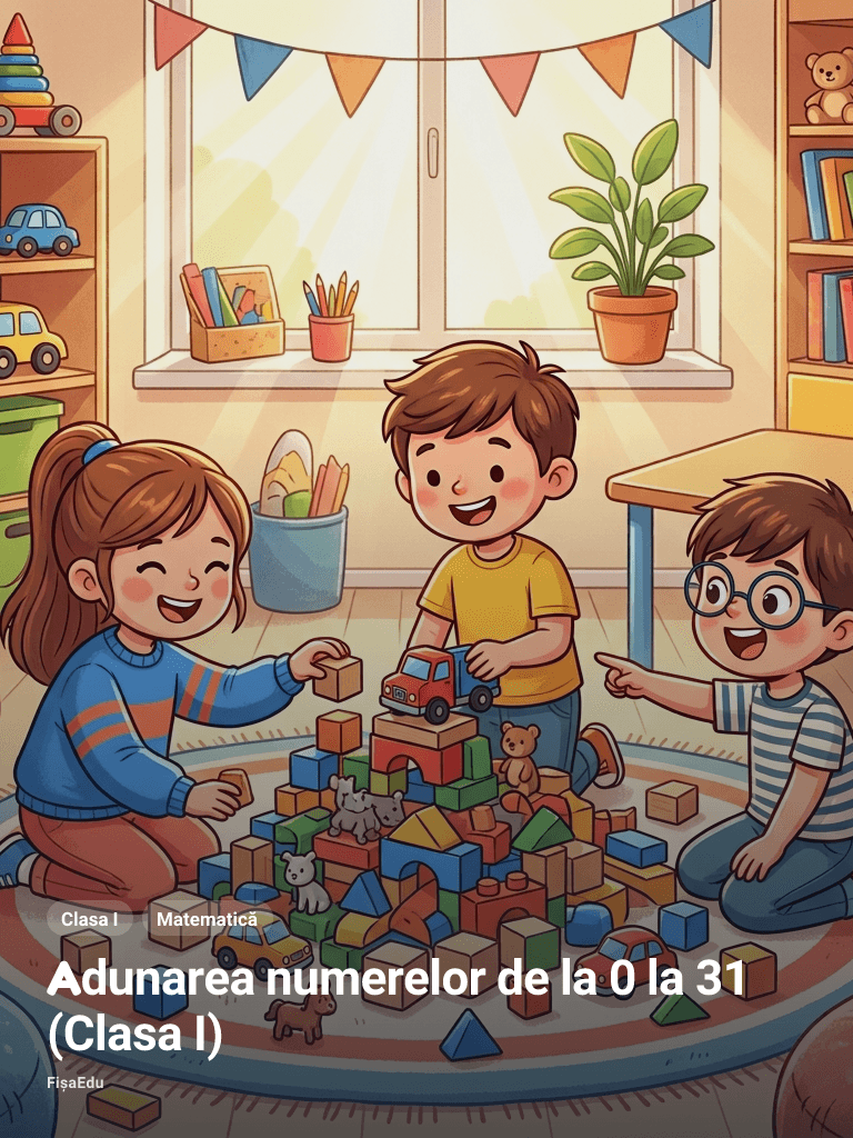 Fișă — Adunarea numerelor de la 0 la 31 (Clasa I)
