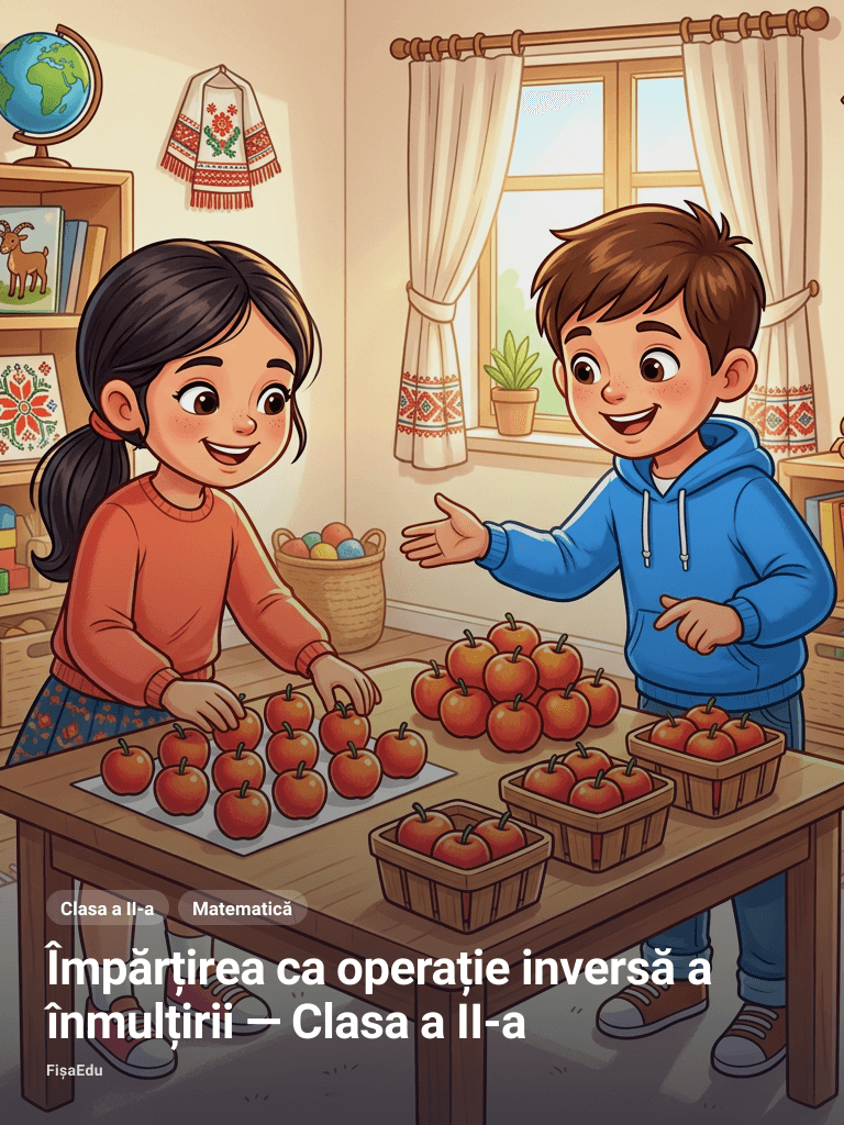 Împărțirea ca operație inversă a înmulțirii — Clasa a II-a