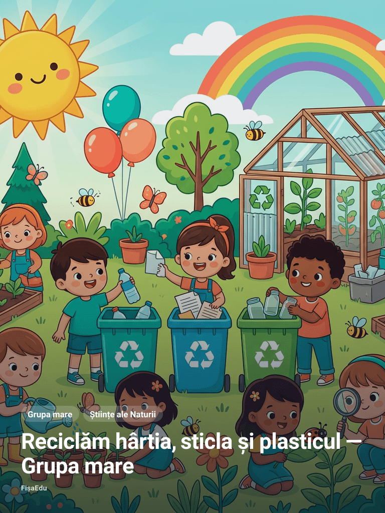 Reciclăm hârtia, sticla și plasticul — Grupa mare