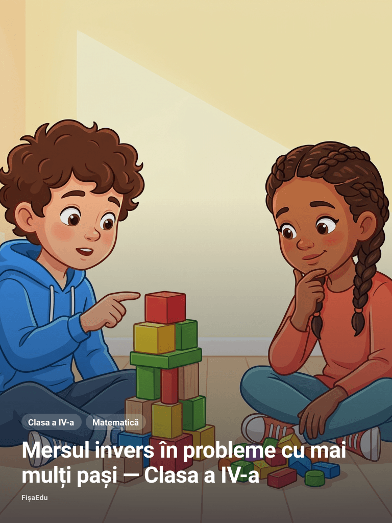 Mersul invers în probleme cu mai mulți pași — Clasa a IV-a