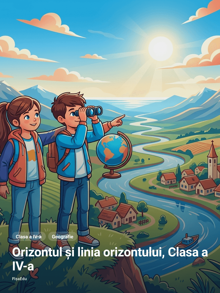 Fișă — Orizontul și linia orizontului, Clasa a IV-a