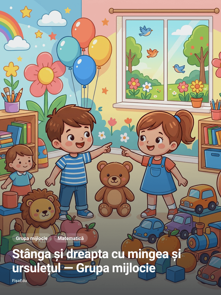 Stânga și dreapta cu mingea și ursulețul — Grupa mijlocie