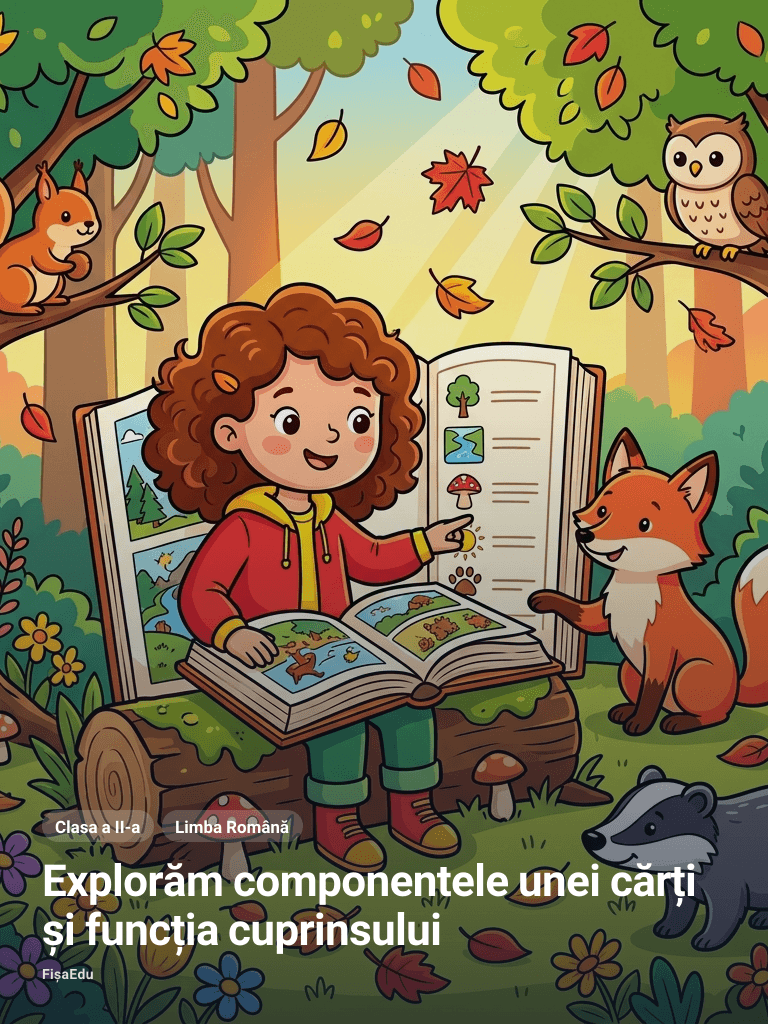 Explorăm componentele unei cărți și funcția cuprinsului