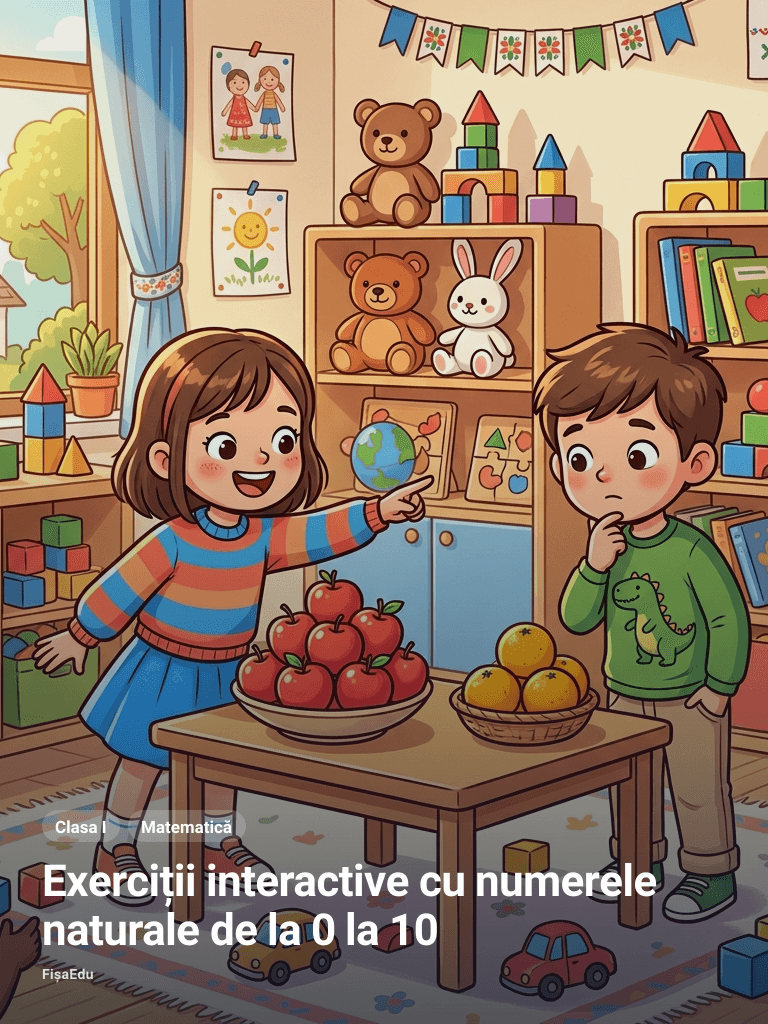 Exerciții interactive cu numerele naturale de la 0 la 10