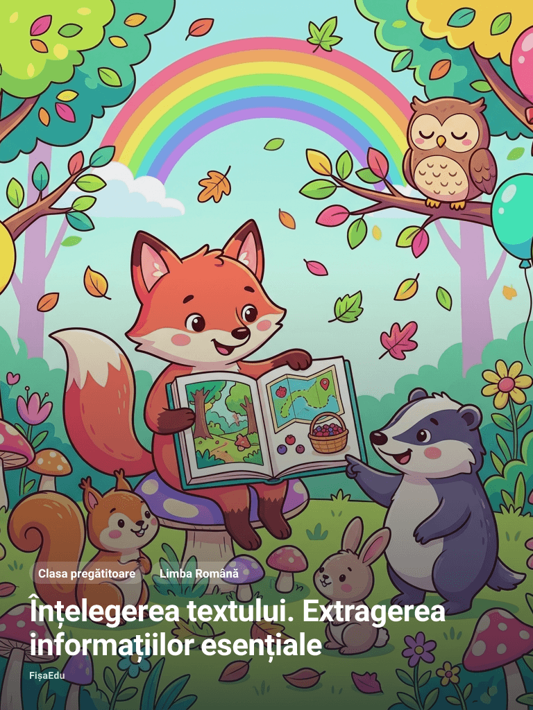 Fișă de lucru — Înțelegerea textului. Extragerea informațiilor esențiale