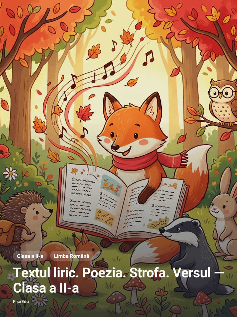 Textul liric. Poezia. Strofa. Versul — Clasa a II-a