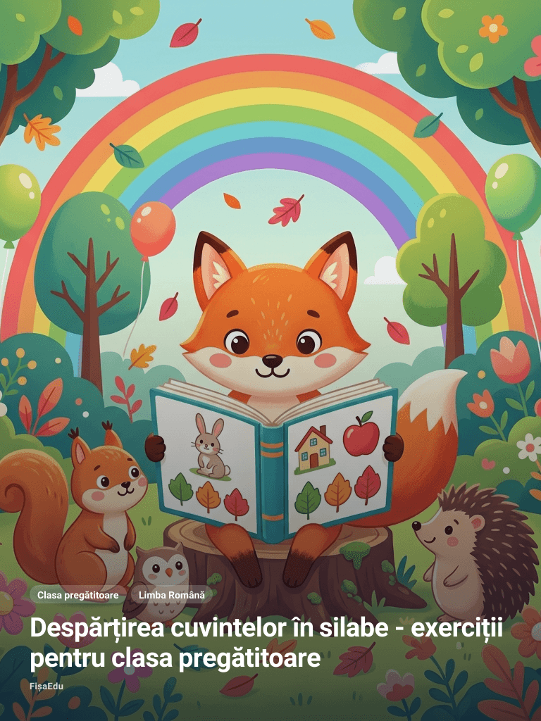 Despărțirea cuvintelor în silabe - exerciții pentru clasa pregătitoare