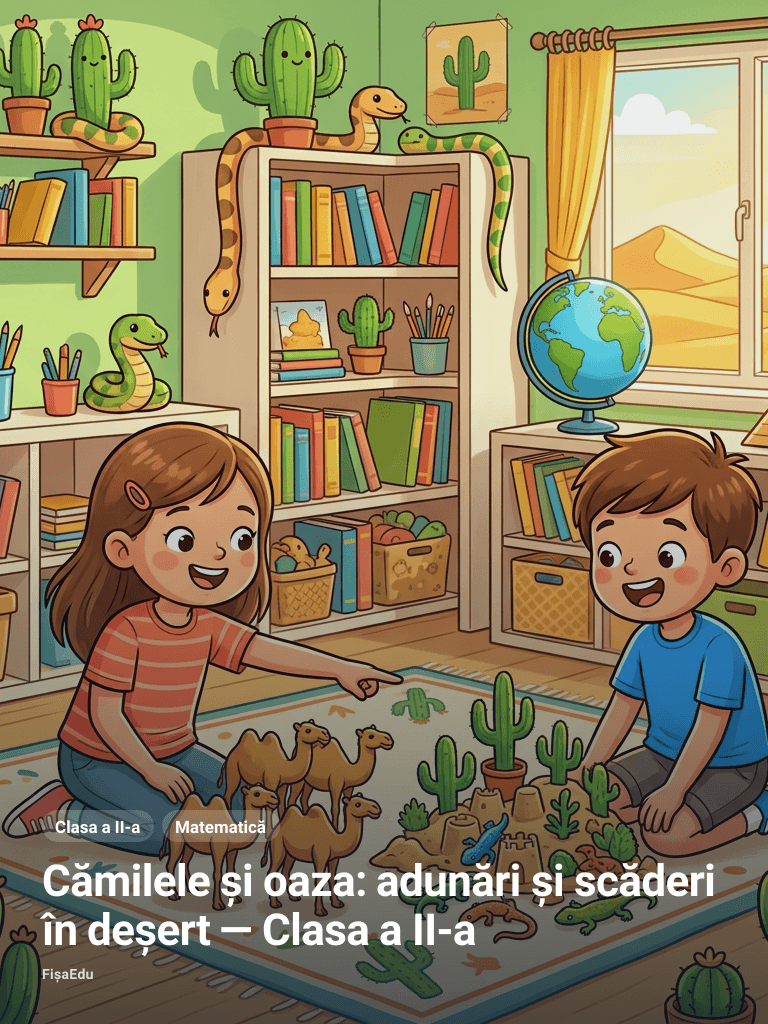 Cămilele și oaza: adunări și scăderi în deșert — Clasa a II-a