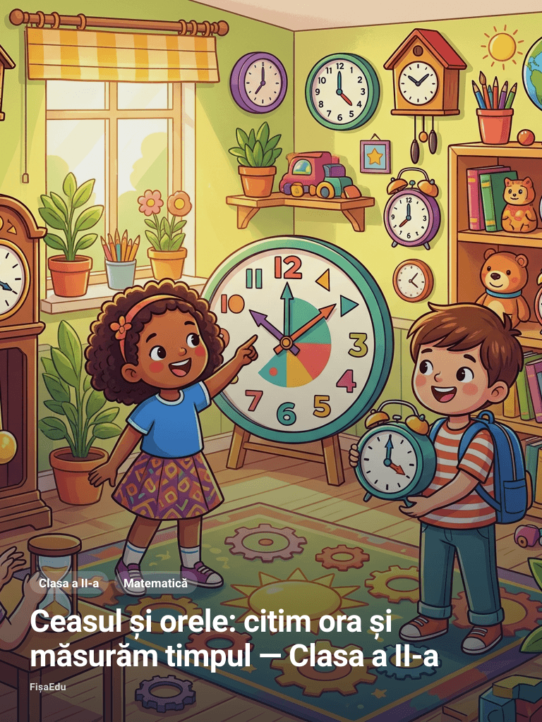Ceasul și orele: citim ora și măsurăm timpul — Clasa a II-a