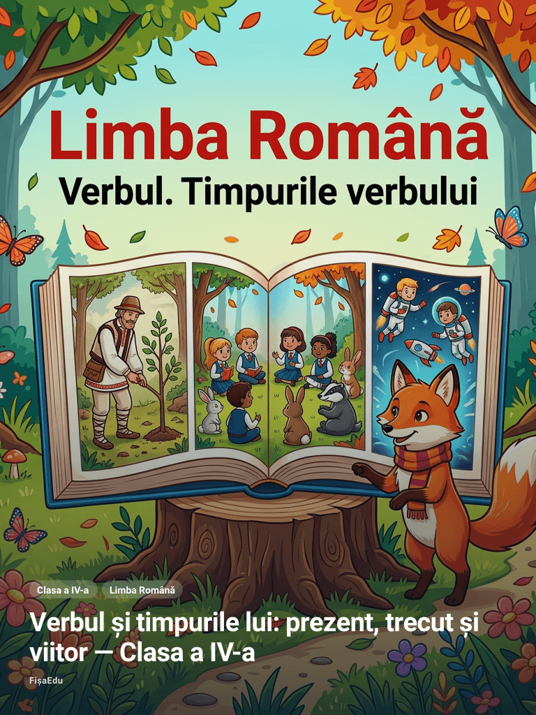 Verbul și timpurile lui: prezent, trecut și viitor — Clasa a IV-a