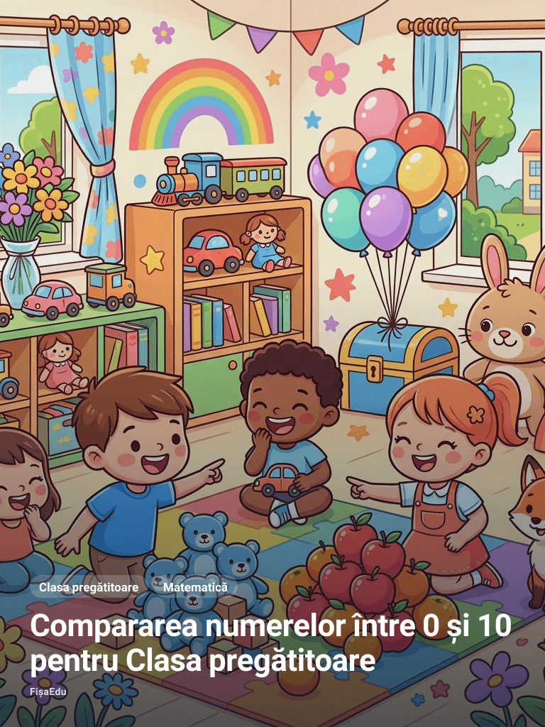 Compararea numerelor între 0 și 10 pentru Clasa pregătitoare