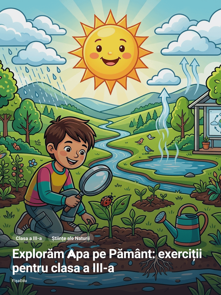 Explorăm Apa pe Pământ: exerciții pentru clasa a III-a