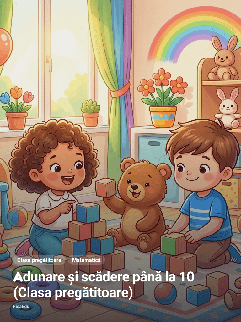 Fișă — Adunare și scădere până la 10 (Clasa pregătitoare)