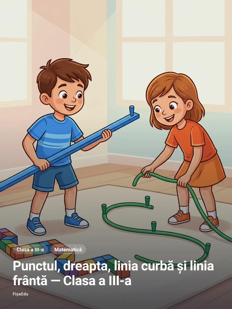 Punctul, dreapta, linia curbă și linia frântă — Clasa a III-a