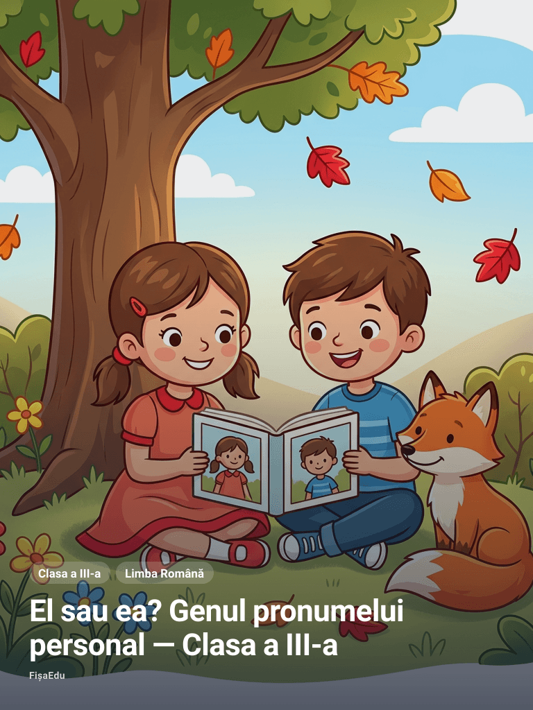 El sau ea? Genul pronumelui personal — Clasa a III-a