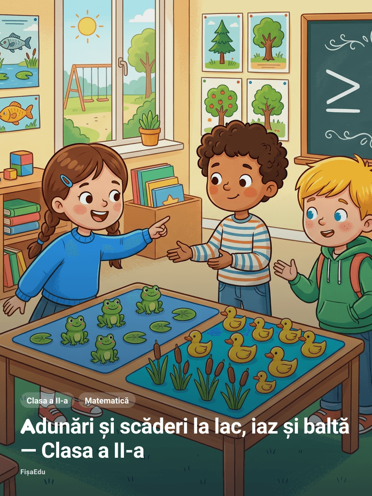 Adunări și scăderi la lac, iaz și baltă — Clasa a II-a
