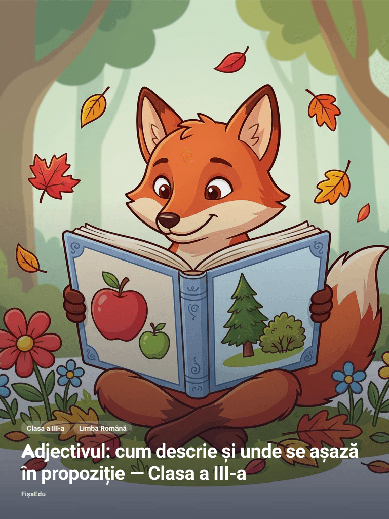 Adjectivul: cum descrie și unde se așază în propoziție — Clasa a III-a