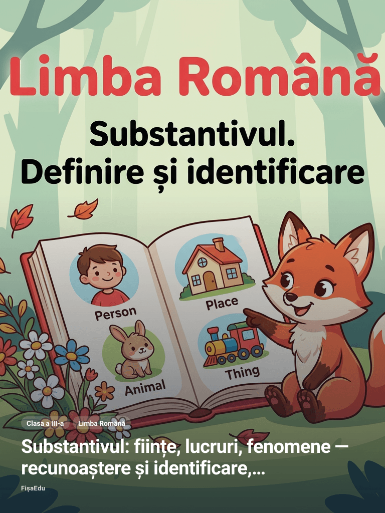 Substantivul: ființe, lucruri, fenomene — recunoaștere și identificare, Clasa a III-a