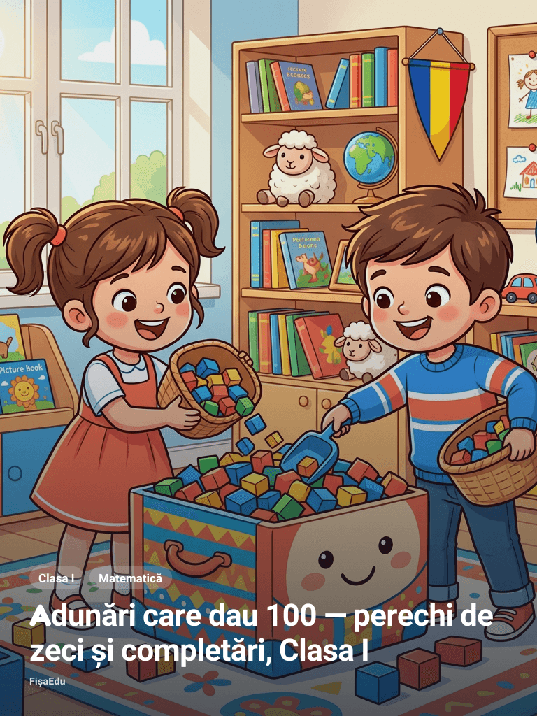 Adunări care dau 100 — perechi de zeci și completări, Clasa I