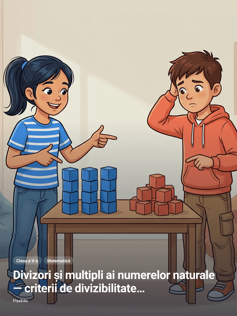 Divizori și multipli ai numerelor naturale — criterii de divizibilitate cu 2, 3, 5, 9, 10, Clasa a V-a