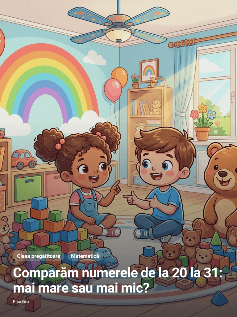 Comparăm numerele de la 20 la 31: mai mare sau mai mic?