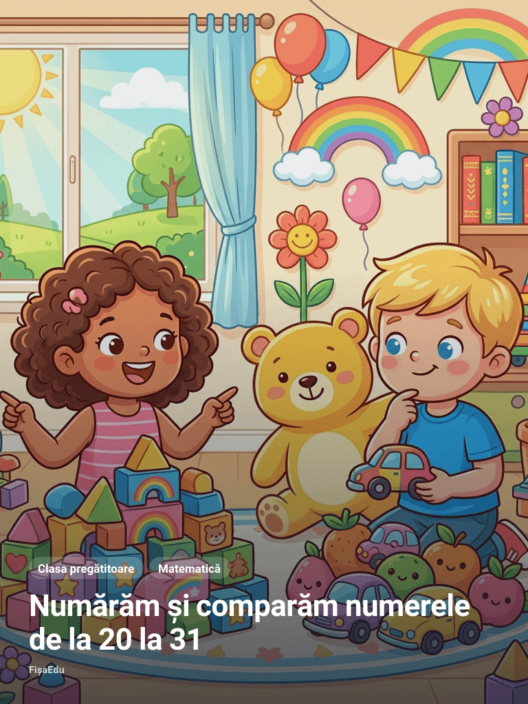 Numărăm și comparăm numerele de la 20 la 31