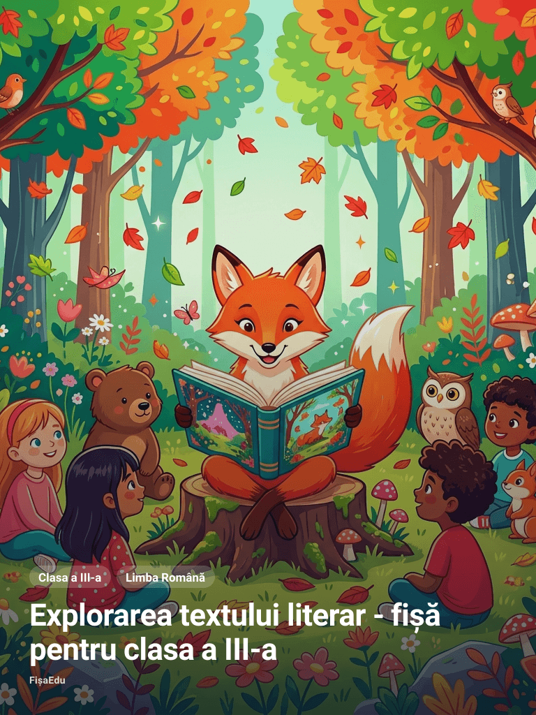Explorarea textului literar - fișă pentru clasa a III-a