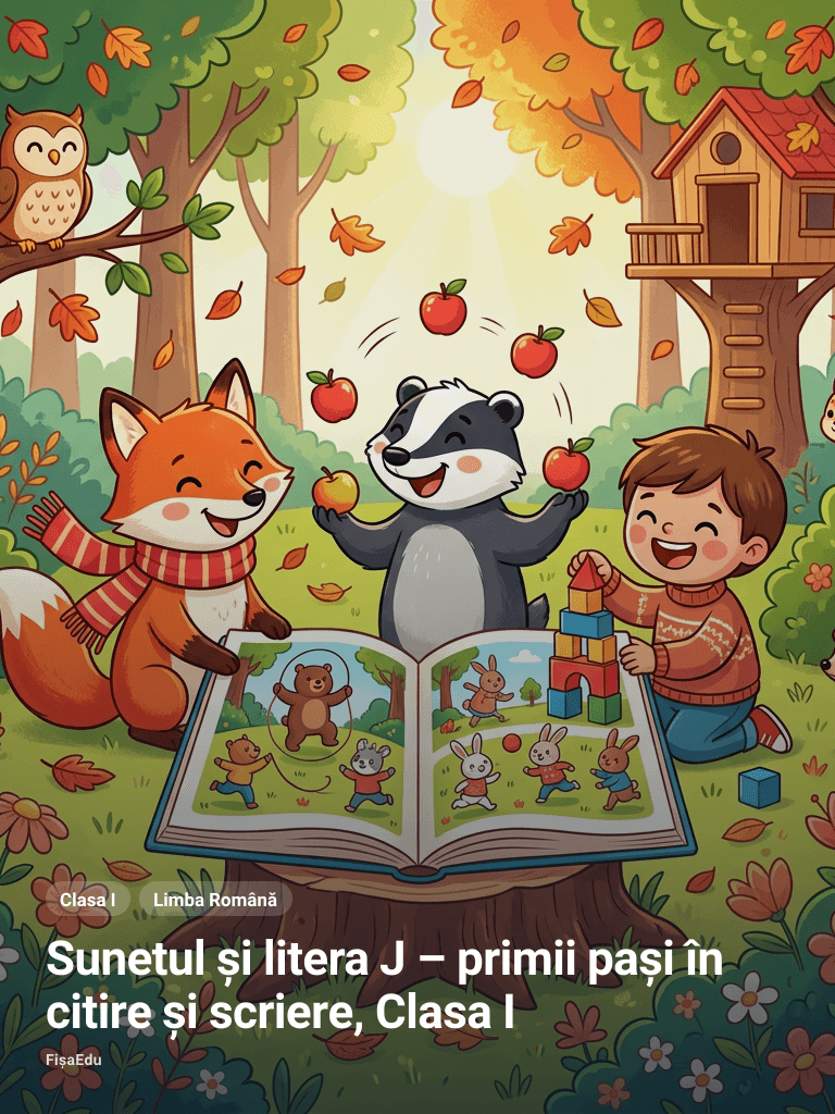 Sunetul și litera J – primii pași în citire și scriere, Clasa I