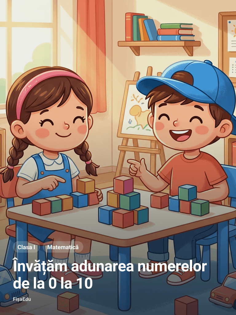 Învățăm adunarea numerelor de la 0 la 10