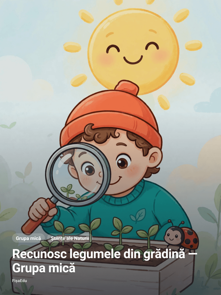 Recunosc legumele din grădină — Grupa mică