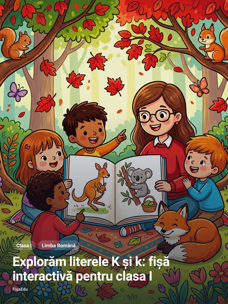 Explorăm literele K și k: fișă interactivă pentru clasa I