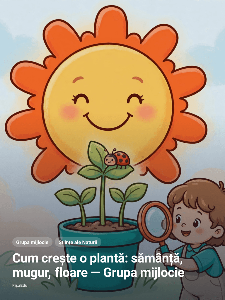 Cum crește o plantă: sămânță, mugur, floare — Grupa mijlocie