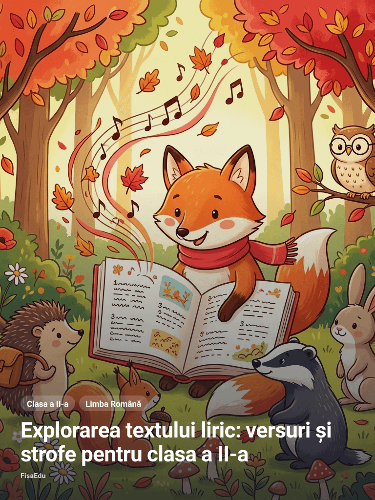 Explorarea textului liric: versuri și strofe pentru clasa a II-a
