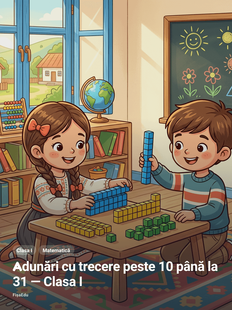 Adunări cu trecere peste 10 până la 31 — Clasa I