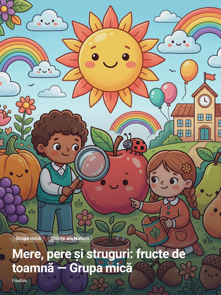 Mere, pere și struguri: fructe de toamnă — Grupa mică