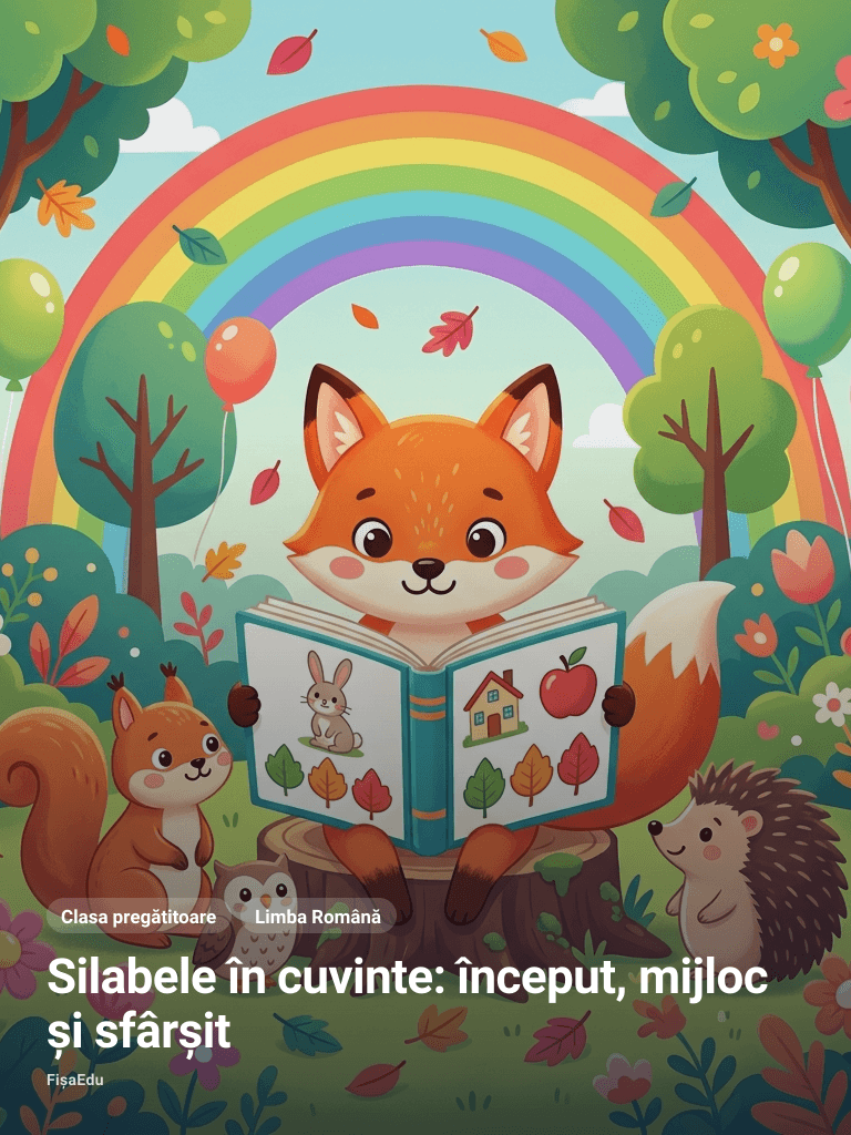 Silabele în cuvinte: început, mijloc și sfârșit