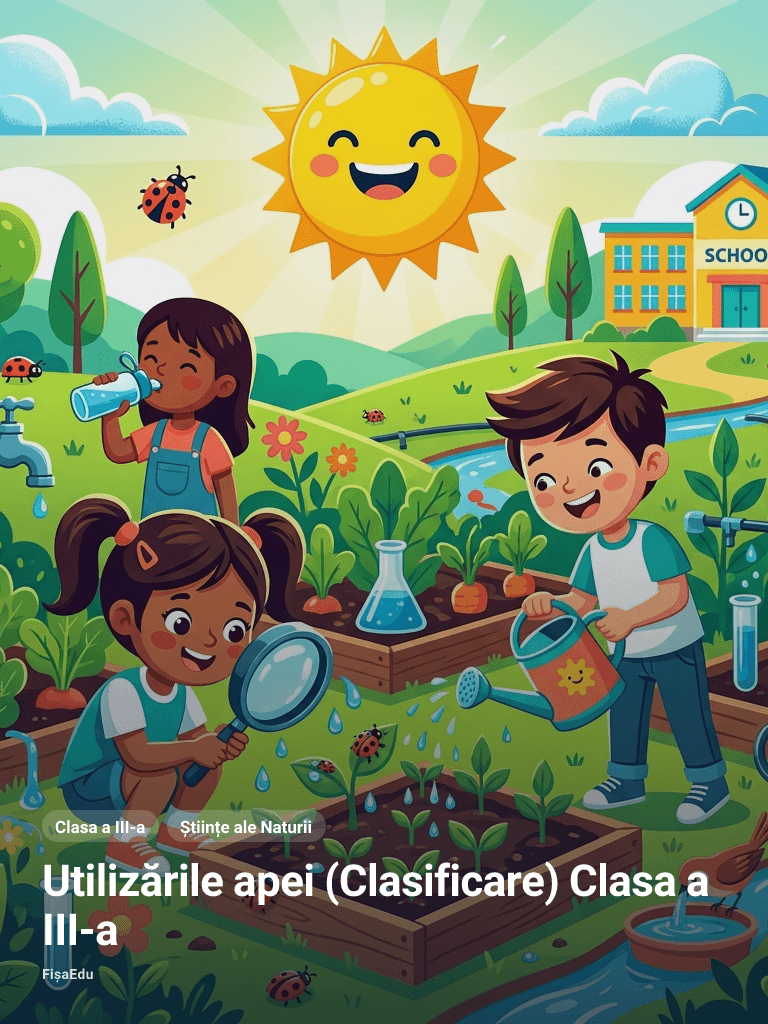 Fișă — Utilizările apei (Clasificare) Clasa a III-a