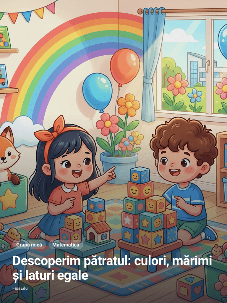Descoperim pătratul: culori, mărimi și laturi egale