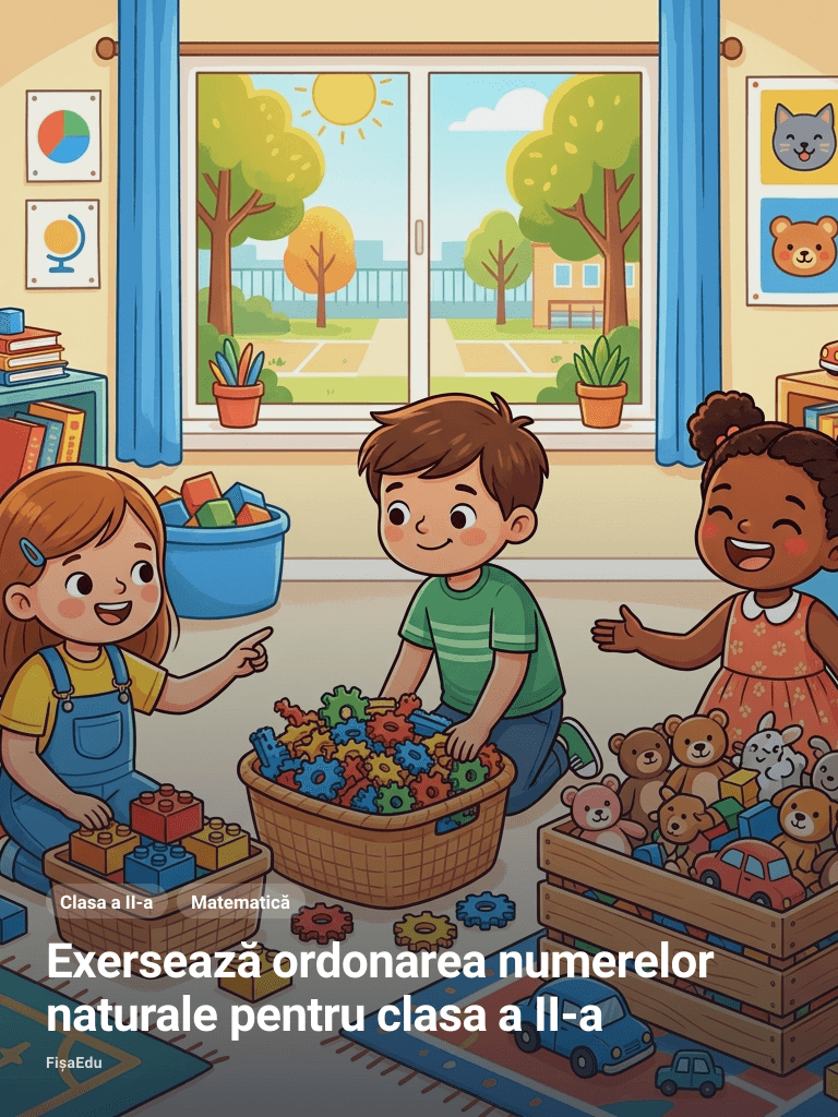 Exersează ordonarea numerelor naturale pentru clasa a II-a