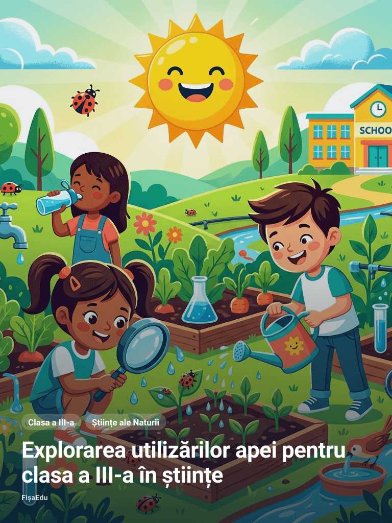 Explorarea utilizărilor apei pentru clasa a III-a în științe