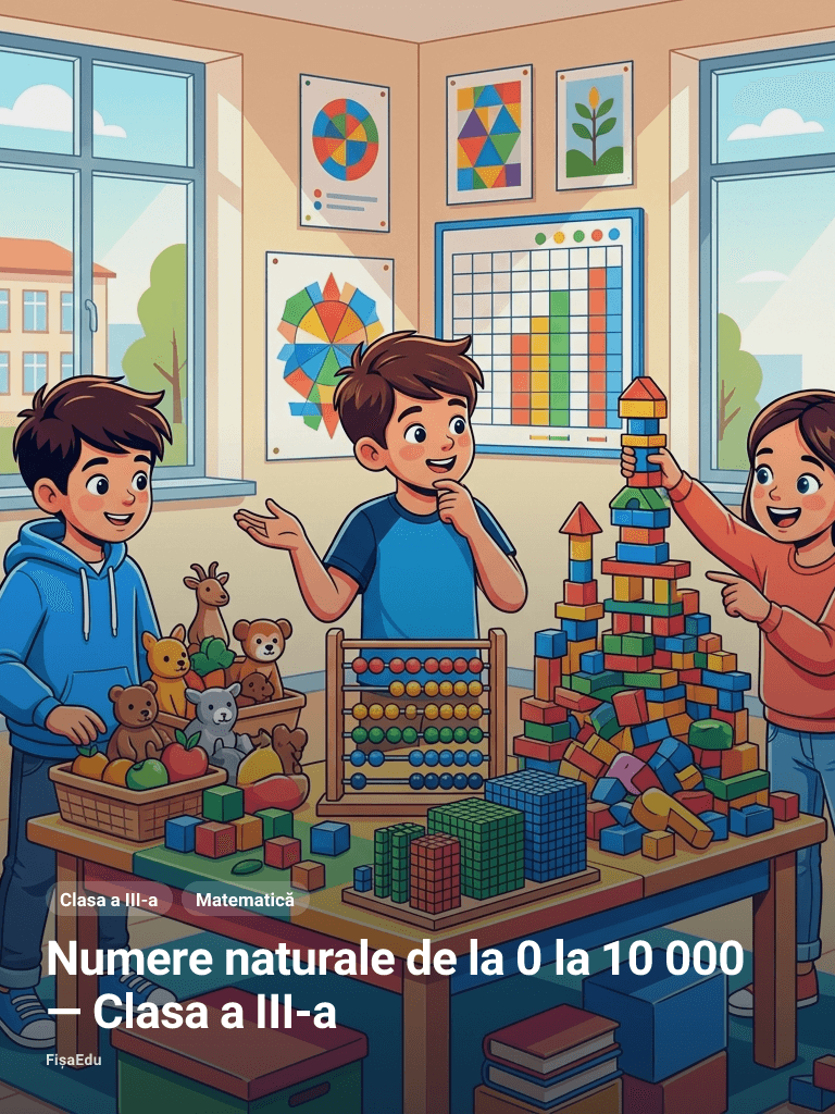 Fișă — Numere naturale de la 0 la 10 000 — Clasa a III-a