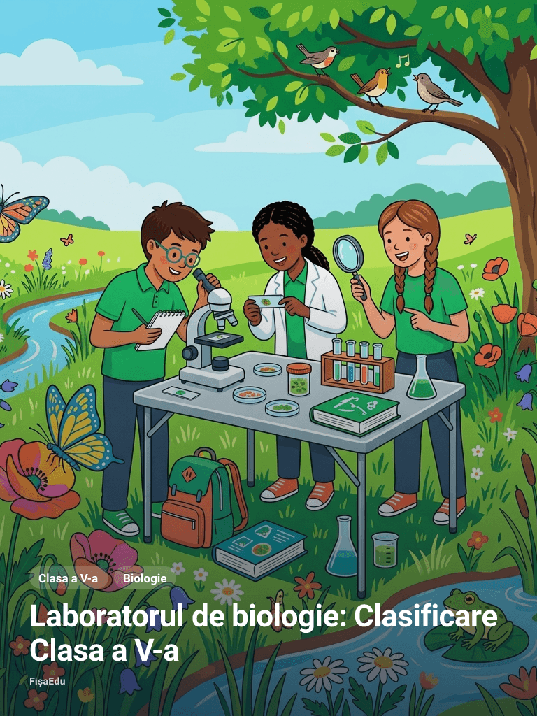 Fișă — Laboratorul de biologie: Clasificare Clasa a V-a