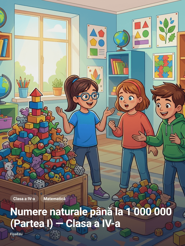 Fișă — Numere naturale până la 1 000 000 (Partea I) — Clasa a IV-a