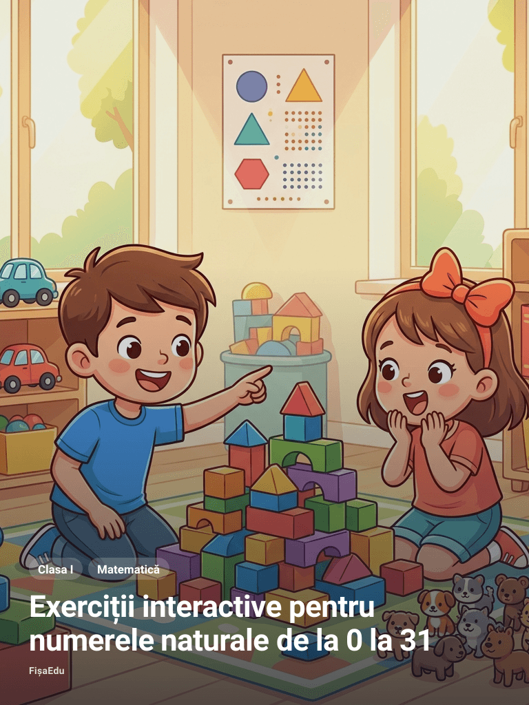 Exerciții interactive pentru numerele naturale de la 0 la 31