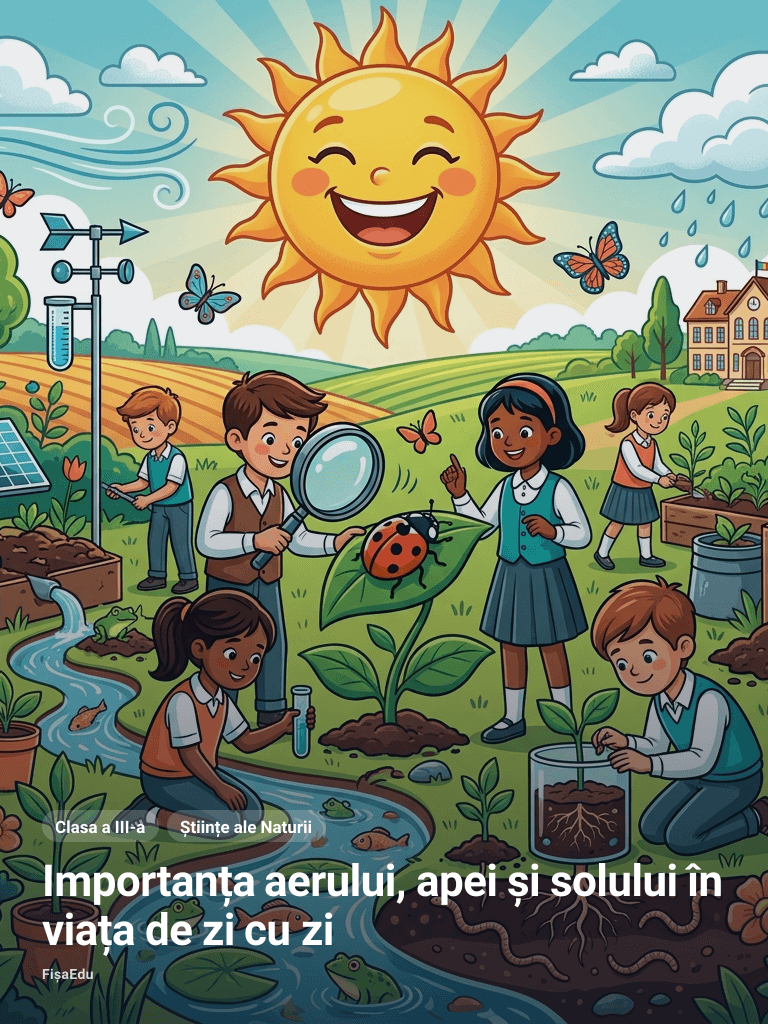 Importanța aerului, apei și solului în viața de zi cu zi