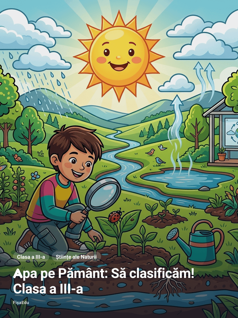 Fișă — Apa pe Pământ: Să clasificăm! Clasa a III-a